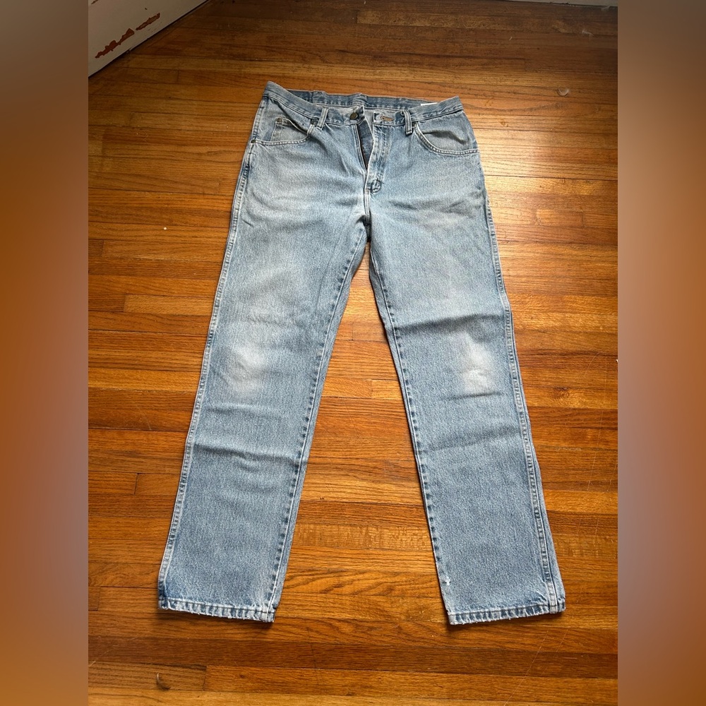 Wrangler 96501DS Straight Leg Denim Blue Jeans Men's Size 34x30 Regular Fit Y2K